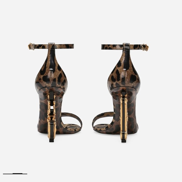 Printed polished calfskin Baroque DG sandals in Animal Print - Picture 4 of 7